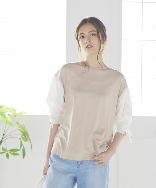 LIPSTAR（リップスター）の「ソデギャザーダンボールニットプルオーバー（Tシャツ/カットソー・レディース・ブラック/ベージュ/グリーン・M）」の10枚目の写真