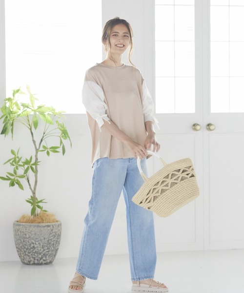 LIPSTAR（リップスター）の「ソデギャザーダンボールニットプルオーバー（Tシャツ/カットソー・レディース・ブラック/ベージュ/グリーン・M）」の11枚目の写真