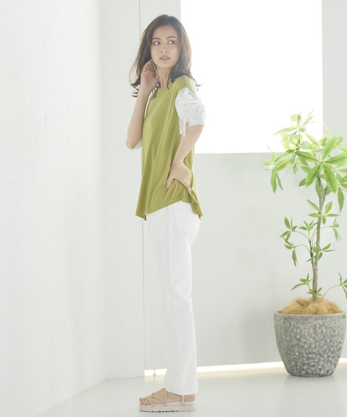 LIPSTAR（リップスター）の「ソデギャザーダンボールニットプルオーバー（Tシャツ/カットソー・レディース・ブラック/ベージュ/グリーン・M）」の16枚目の写真