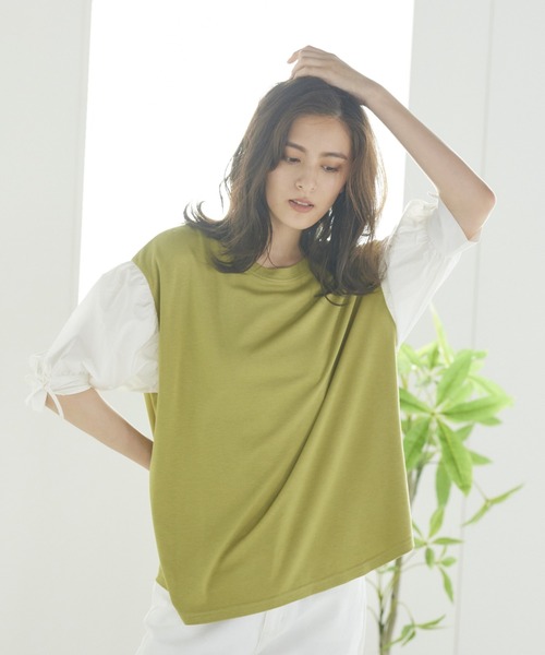 LIPSTAR（リップスター）の「ソデギャザーダンボールニットプルオーバー（Tシャツ/カットソー・レディース・ブラック/ベージュ/グリーン・M）」の17枚目の写真