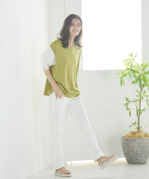 LIPSTAR（リップスター）の「ソデギャザーダンボールニットプルオーバー（Tシャツ/カットソー・レディース・ブラック/ベージュ/グリーン・M）」の18枚目の写真