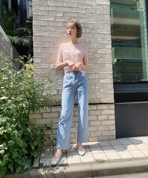 Voyage titty&Co.PETIT（ボヤージュティティアンドコープチ）の「【Voyage titty&Co.】スリットデニムパンツ（デニムパンツ・レディース・ライトブルー・SMALL/MEDIUM）」の7枚目の写真