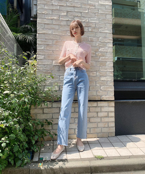 Voyage titty&Co.PETIT（ボヤージュティティアンドコープチ）の「【Voyage titty&Co.】スリットデニムパンツ（デニムパンツ・レディース・ライトブルー・SMALL/MEDIUM）」の8枚目の写真