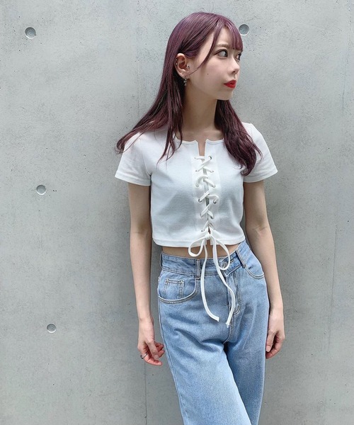 Voyage titty&Co.PETIT（ボヤージュティティアンドコープチ）の「【Voyage titty&Co.】スリットデニムパンツ（デニムパンツ・レディース・ライトブルー・SMALL/MEDIUM）」の14枚目の写真