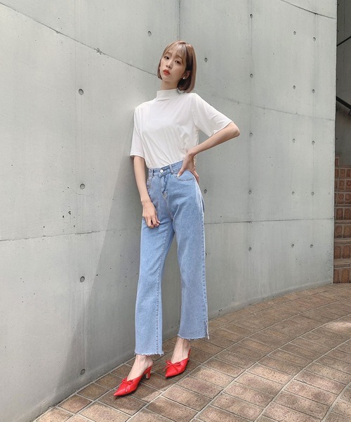 Voyage titty&Co.PETIT（ボヤージュティティアンドコープチ）の「【Voyage titty&Co.】スリットデニムパンツ（デニムパンツ・レディース・ライトブルー・SMALL/MEDIUM）」の22枚目の写真