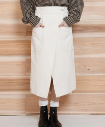 SUPERTHANKS | ミドル丈ストレッチデニム巻きスカート(デニムスカート)