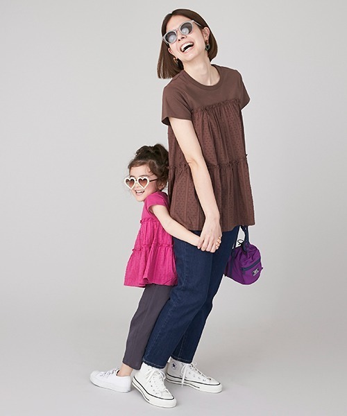 petit main（プティマイン）の「楊柳クロップドパンツ（その他パンツ・キッズ・ピンク/ライトベージュ/チャコール・110cm/130cm/100cm/120cm/80ｃｍ/90cm）」の15枚目の写真