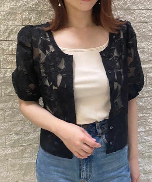 LUREM（ルアム）の「2WAYオーガンジーブラウス（シャツ/ブラウス・レディース・ブラック/オフホワイト・FREE）」の5枚目の写真