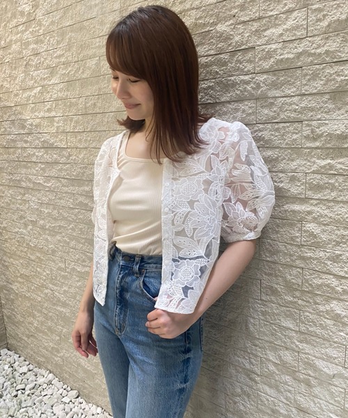 LUREM（ルアム）の「2WAYオーガンジーブラウス（シャツ/ブラウス・レディース・ブラック/オフホワイト・FREE）」の3枚目の写真