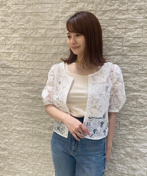 LUREM（ルアム）の「2WAYオーガンジーブラウス（シャツ/ブラウス・レディース・ブラック/オフホワイト・FREE）」の8枚目の写真