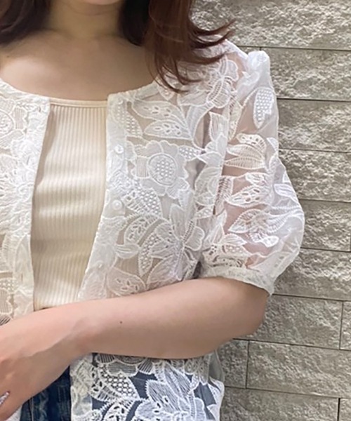 LUREM（ルアム）の「2WAYオーガンジーブラウス（シャツ/ブラウス・レディース・ブラック/オフホワイト・FREE）」の12枚目の写真