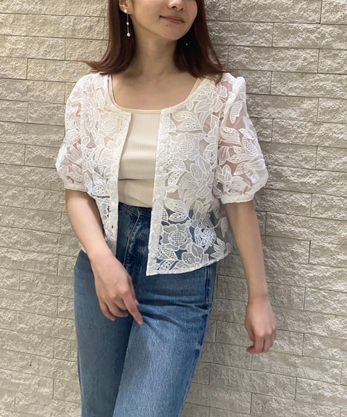 LUREM（ルアム）の「2WAYオーガンジーブラウス（シャツ/ブラウス・レディース・ブラック/オフホワイト・FREE）」の16枚目の写真