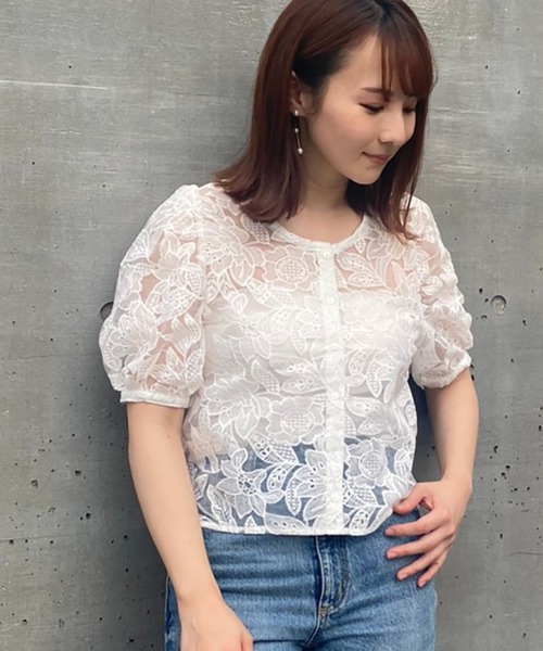 LUREM（ルアム）の「2WAYオーガンジーブラウス（シャツ/ブラウス・レディース・ブラック/オフホワイト・FREE）」の10枚目の写真