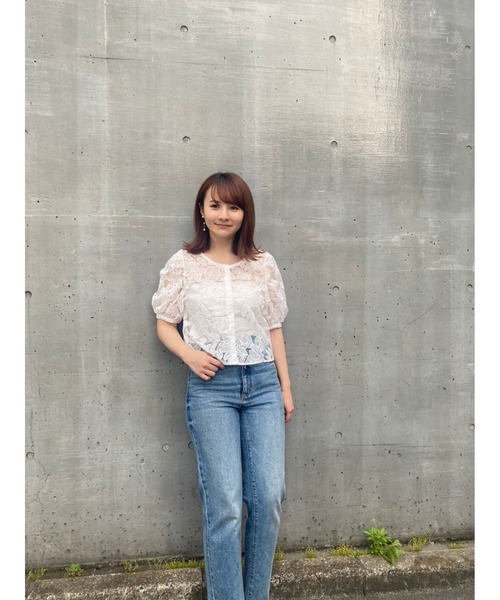 LUREM（ルアム）の「2WAYオーガンジーブラウス（シャツ/ブラウス・レディース・ブラック/オフホワイト・FREE）」の6枚目の写真