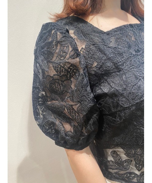 LUREM（ルアム）の「2WAYオーガンジーブラウス（シャツ/ブラウス・レディース・ブラック/オフホワイト・FREE）」の7枚目の写真