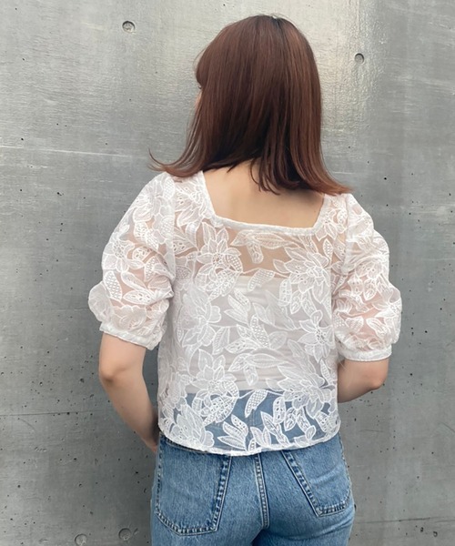 LUREM（ルアム）の「2WAYオーガンジーブラウス（シャツ/ブラウス・レディース・ブラック/オフホワイト・FREE）」の20枚目の写真