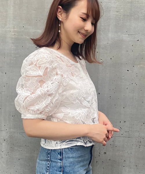 LUREM（ルアム）の「2WAYオーガンジーブラウス（シャツ/ブラウス・レディース・ブラック/オフホワイト・FREE）」の15枚目の写真