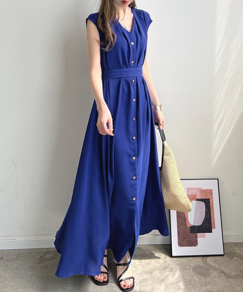 Futier land（フューティアランド）の「ショルダータックロングワンピース（ワンピース・レディース・グレー系その他/レッド/ターコイズブルー/ブラック/ロイヤルブルー/グリーン/ライトパープル/ライトブラウン/グリーン系その他・FREE）」の21枚目の写真