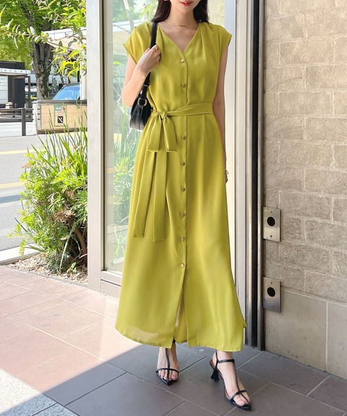 セール】ショルダータックロングワンピース（ワンピース）｜Futier