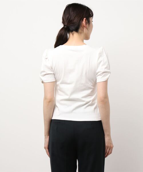 Lea sienna(リーシェンナ)の「パフスリーブのシンプルカットソー(Tシャツ/カットソー・レディース・ホワイト/ブラック/ピンク/イエロー/ブルー・ONESIZE)」の18枚目の写真