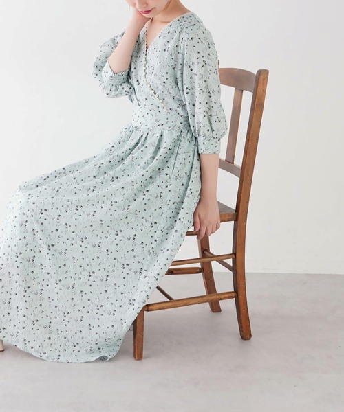 natural couture（ナチュラルクチュール）の「osonoオリジナルフラワーワンピース（ワンピース・レディース・アイボリー/ミント・FREE）」の9枚目の写真