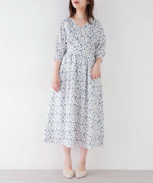 natural couture（ナチュラルクチュール）の「osonoオリジナルフラワーワンピース（ワンピース・レディース・アイボリー/ミント・FREE）」の13枚目の写真