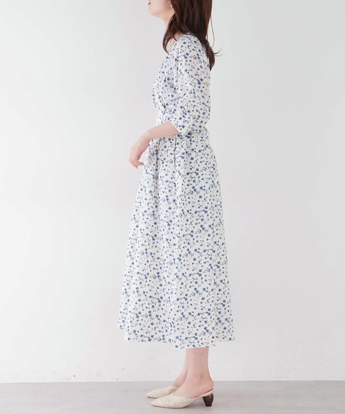 natural couture（ナチュラルクチュール）の「osonoオリジナルフラワーワンピース（ワンピース・レディース・アイボリー/ミント・FREE）」の14枚目の写真