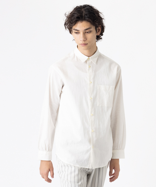 コットンリネンレギュラーカラーシャツ