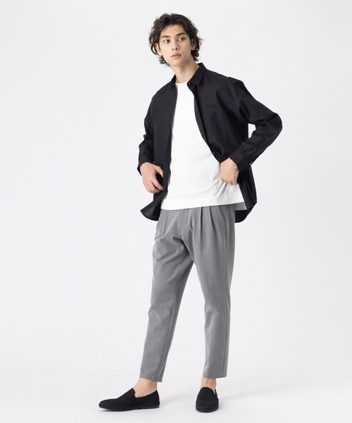 コットンリネンレギュラーカラーシャツ