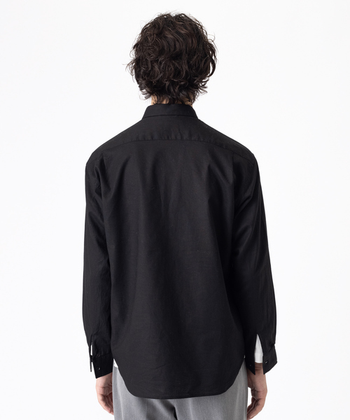 コットンリネンレギュラーカラーシャツ