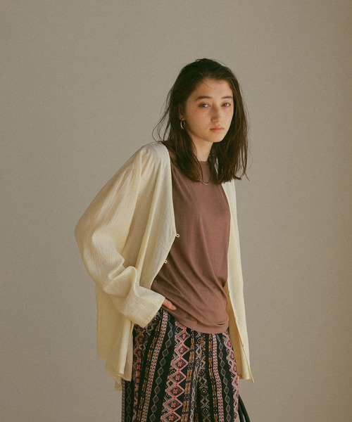 ReNorm（リノーム）の「リブタックノースリーブ（Tシャツ/カットソー・レディース・レッド/ブラウン/ブルーグリーン・フリー）」の8枚目の写真