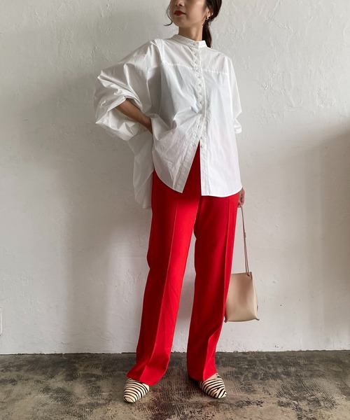 CAPRICIEUX LE'MAGE（カプリシューレマージュ）の「テープギャザードルマンシャツ（シャツ/ブラウス・レディース・ホワイト/ブラック/グリーン・FREE）」の21枚目の写真