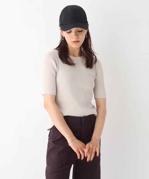 OPAQUE.CLIP（オペークドットクリップ）の「◆ICE COTTON(R) リブニットプルオーバー【WEB限定サイズ】（ニット/セーター・レディース・パープル系4/ブラック/オフホワイト/ピンク系その他・34/42/38/36/40）」の2枚目の写真