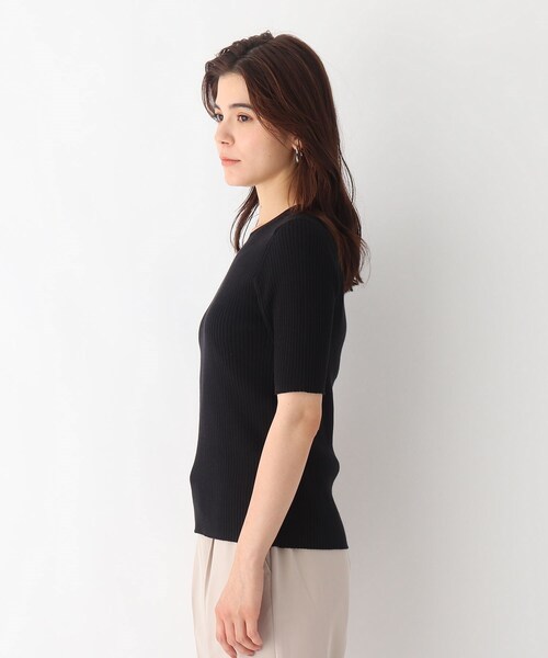 OPAQUE.CLIP（オペークドットクリップ）の「◆ICE COTTON(R) リブニットプルオーバー【WEB限定サイズ】（ニット/セーター・レディース・パープル系4/ブラック/オフホワイト/ピンク系その他・34/42/38/36/40）」の9枚目の写真