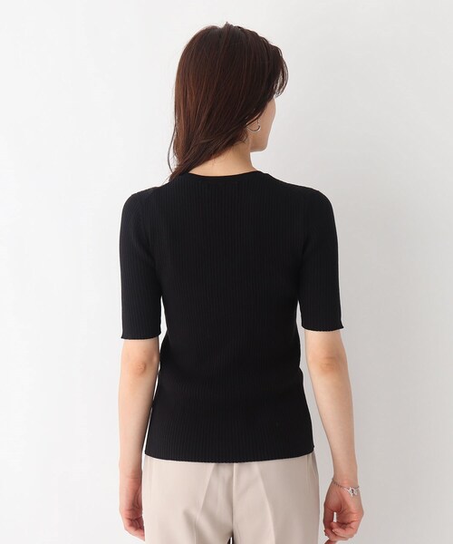 OPAQUE.CLIP（オペークドットクリップ）の「◆ICE COTTON(R) リブニットプルオーバー【WEB限定サイズ】（ニット/セーター・レディース・パープル系4/ブラック/オフホワイト/ピンク系その他・34/42/38/36/40）」の7枚目の写真