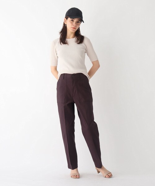 OPAQUE.CLIP（オペークドットクリップ）の「◆ICE COTTON(R) リブニットプルオーバー【WEB限定サイズ】（ニット/セーター・レディース・パープル系4/ブラック/オフホワイト/ピンク系その他・34/42/38/36/40）」の11枚目の写真