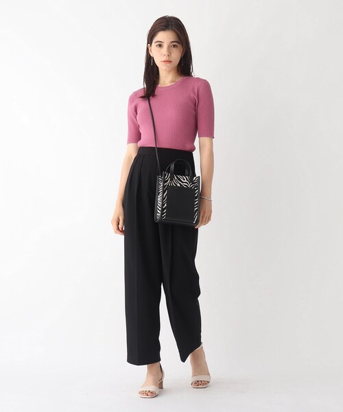 OPAQUE.CLIP（オペークドットクリップ）の「◆ICE COTTON(R) リブニットプルオーバー【WEB限定サイズ】（ニット/セーター・レディース・パープル系4/ブラック/オフホワイト/ピンク系その他・34/42/38/36/40）」の13枚目の写真