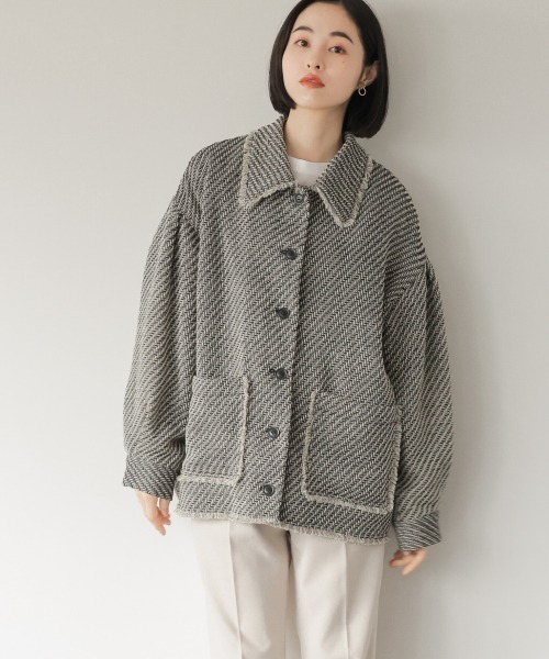 LOWRYS FARM（ローリーズファーム）の「ツィードシャツジャケット　959048（その他アウター・レディース・ブラック/ベージュ・FREE）」の13枚目の写真