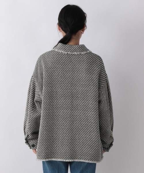 LOWRYS FARM（ローリーズファーム）の「ツィードシャツジャケット　959048（その他アウター・レディース・ブラック/ベージュ・FREE）」の8枚目の写真