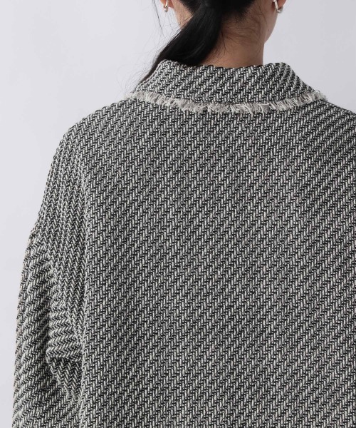LOWRYS FARM（ローリーズファーム）の「ツィードシャツジャケット　959048（その他アウター・レディース・ブラック/ベージュ・FREE）」の3枚目の写真