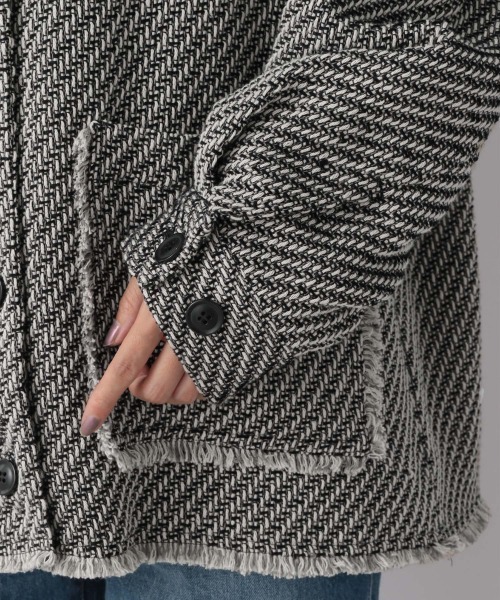 LOWRYS FARM（ローリーズファーム）の「ツィードシャツジャケット　959048（その他アウター・レディース・ブラック/ベージュ・FREE）」の10枚目の写真