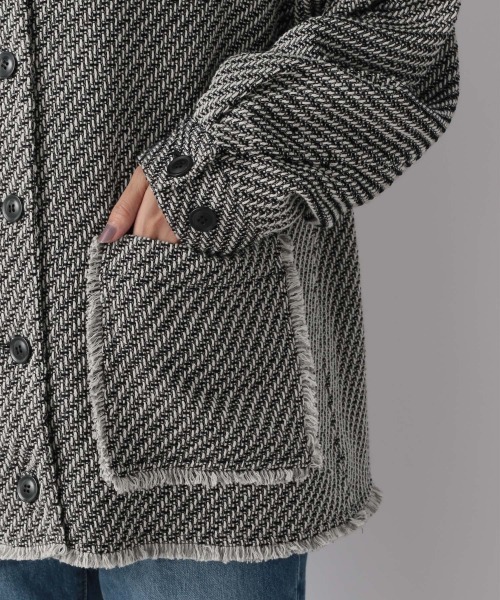 LOWRYS FARM（ローリーズファーム）の「ツィードシャツジャケット　959048（その他アウター・レディース・ブラック/ベージュ・FREE）」の7枚目の写真