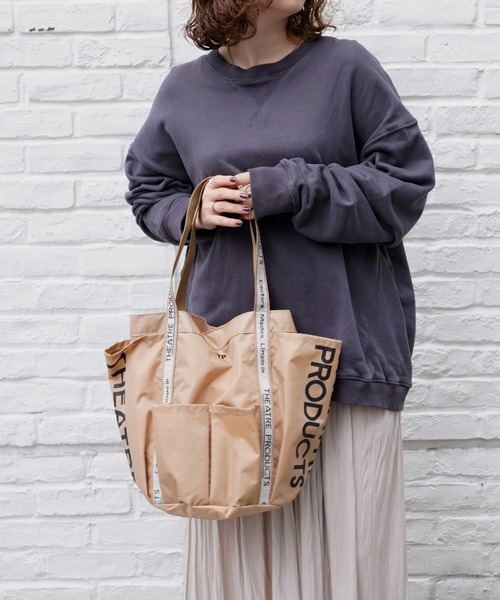 THEATRE PRODUCTS（シアタープロダクツ）の「THEATRE PRODUCTS / Dailyrusset別注ナイロンガーデントートバッグ（トートバッグ・レディース・ブラック/ベージュ/グレー・FREE）」の8枚目の写真