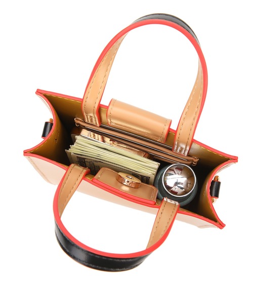 jouetie（ジュエティ）の「【jouetie/ジュエティ】カラーエッジ　ミニトートバッグ（ショルダーバッグ・レディース・ブラック/ダークグリーン/ベージュ/オリーブ/オレンジ/ブルー/アイボリー/ベージュ系その他/ブルー系その他/ワイン/ブラウン/グレイッシュベージュ/ダークブラウン・FREE）」の14枚目の写真