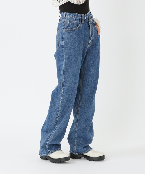 ALAND（エーランド）の「3.3Field Trip／LAYEREDストレートデニム　2218893（デニムパンツ・レディース・インディゴブルー/ブラック・SMALL/MEDIUM）」の7枚目の写真