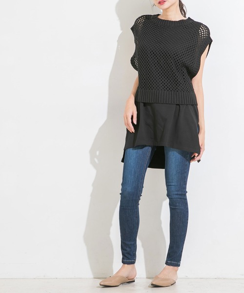 Newlyme(ニューリーミー)の「サイドスリットインナータンクトップ(タンクトップ・レディース・ホワイト/ブラック・MEDIUM/LARGE)」の3枚目の写真