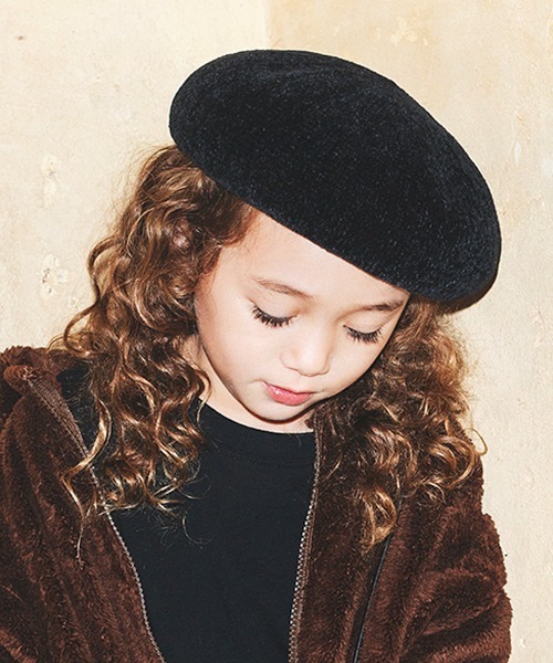 X-girl Stages（エックスガールステージス）の「3D刺繍ベレー帽（ハンチング/ベレー帽・キッズ・ブラック/アイボリー・FREE）」の20枚目の写真