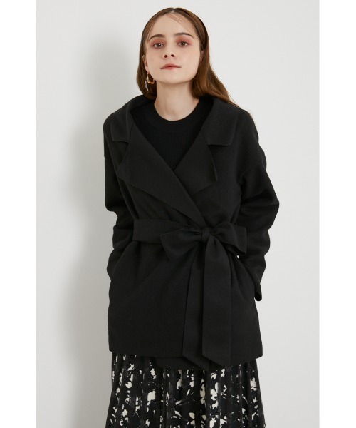 rienda（リエンダ）の「ルーズショートコート（その他アウター・レディース・ブラック/ライム/ブラウン/ライトベージュ・FREE）」の2枚目の写真