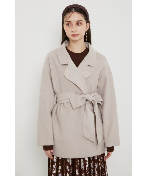 rienda（リエンダ）の「ルーズショートコート（その他アウター・レディース・ブラック/ライム/ブラウン/ライトベージュ・FREE）」の10枚目の写真