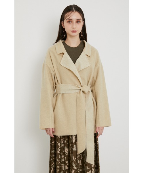 rienda（リエンダ）の「ルーズショートコート（その他アウター・レディース・ブラック/ライム/ブラウン/ライトベージュ・FREE）」の7枚目の写真